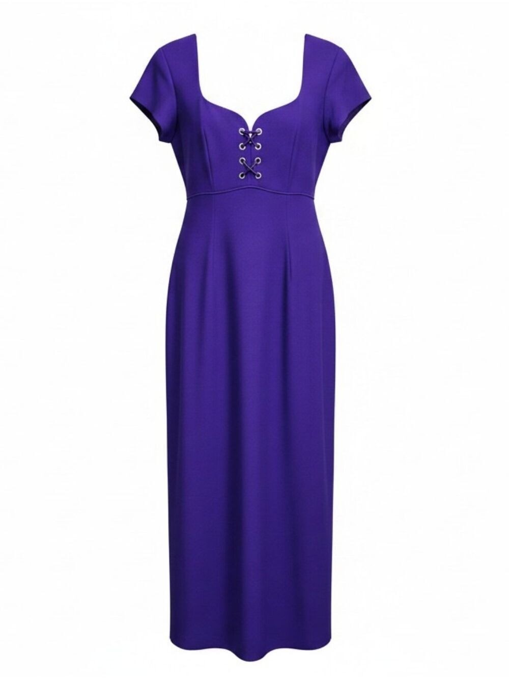 Liz Claiborne Night Vintage Violet Faux Lace Up Empire Waist Maxi Dress Size 10